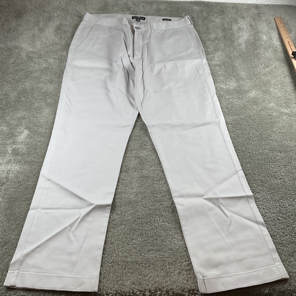 J. Crew Mercantile Flex Straight Khaki Pants Mens‎ W35 L32 Beige Chinos